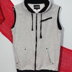 RUDE Grey Knit Hooded Vest